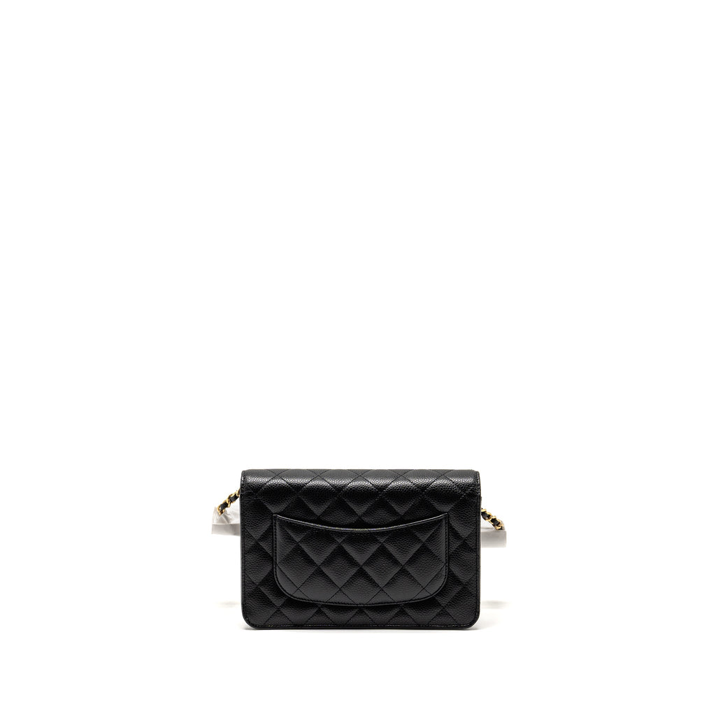 CHANEL CLASSIC WALLET ON CHAIN CAVIAR BLACK GHW (MICROCHIP)