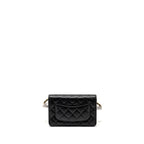 CHANEL CLASSIC WALLET ON CHAIN CAVIAR BLACK GHW (MICROCHIP)