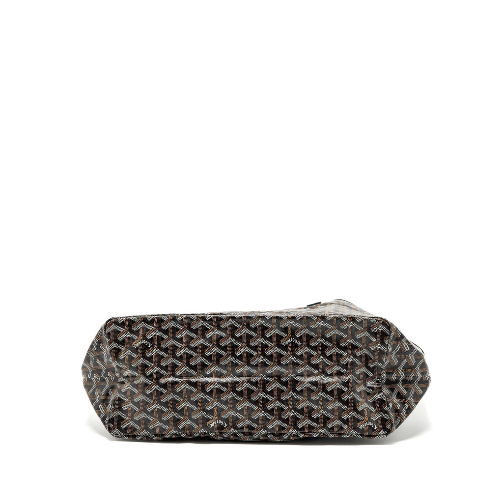 GOYARD SAINT LOUIS PM TOTE BAG GOYARDLINE CANVAS BLACK SHW