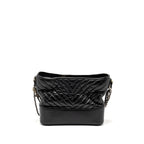 CHANEL GABRIELLE HOBO BAG SHINY CALFSKIN BLACK MULTICOLOUR HARDWARE