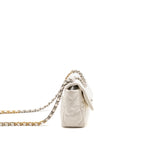 Chanel small 19 bag lambskin white multicoloured hardware (microchip)