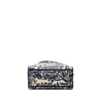 DIOR MEDIUM LADY D-LITE BAG TOILE DE JOUY EMBROIDERY BLUE LGHW