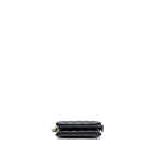CHANEL COCO CHARMS QUILTED POUCH BAG LAMBSKIN BLACK GHW