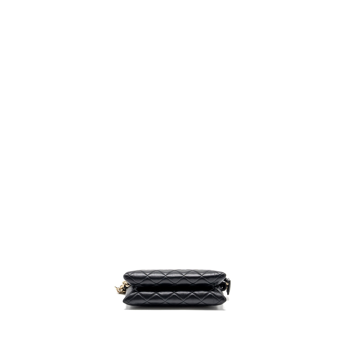 CHANEL COCO CHARMS QUILTED POUCH BAG LAMBSKIN BLACK GHW