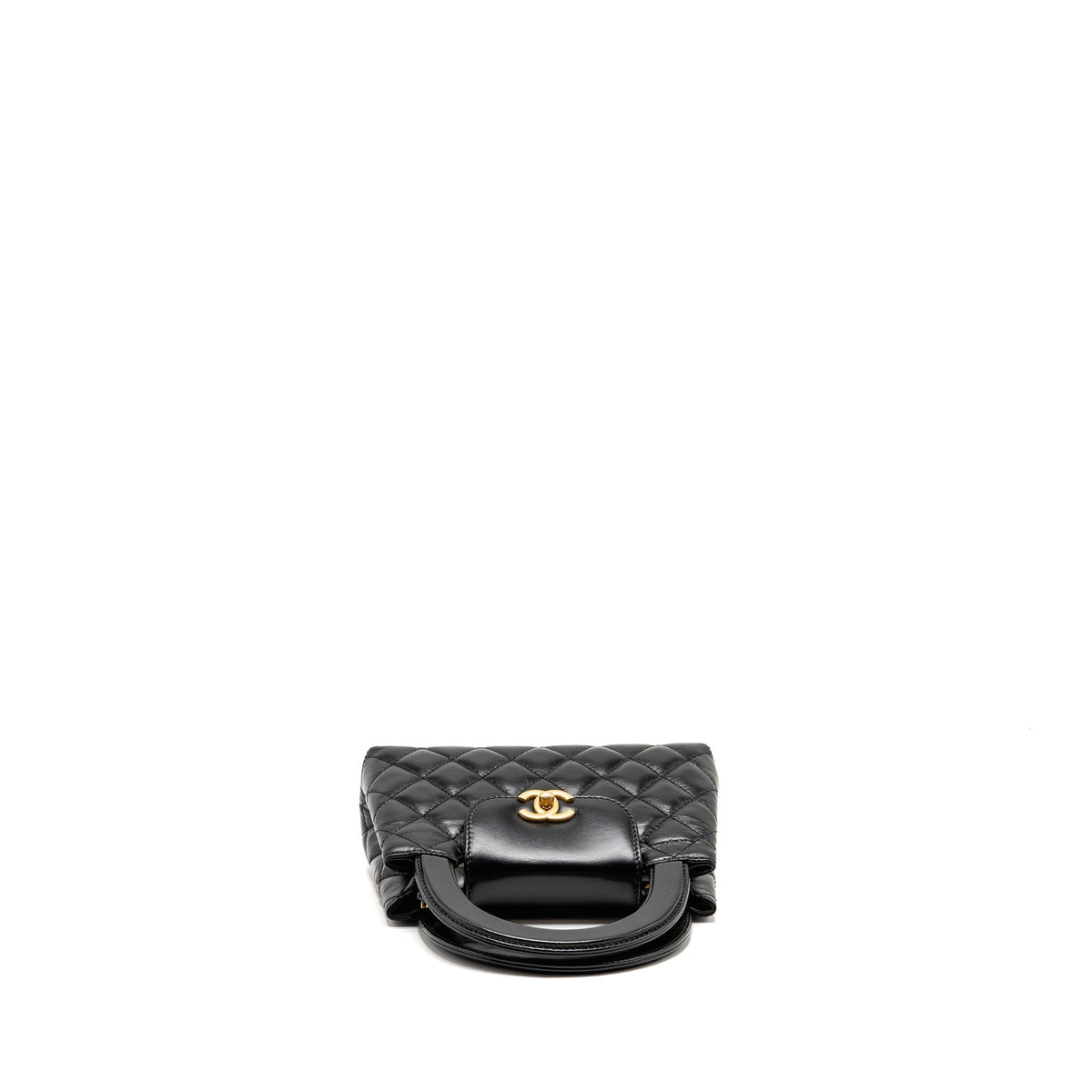 CHANEL MINI KELLY SHOPPING TOTE BAG CALFSKIN BLACK GHW (MICROCHIP)