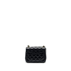 CHANEL MINI SQUARE FLAP BAG LAMBSKIN BLACK LGHW (MICROCHIP)