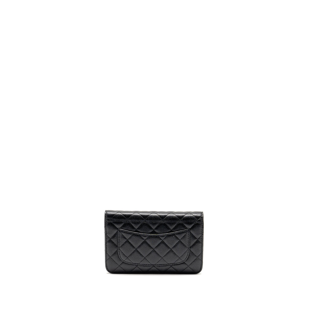 CHANEL CLASSIC WALLET ON CHAIN CAVIAR BLACK GHW