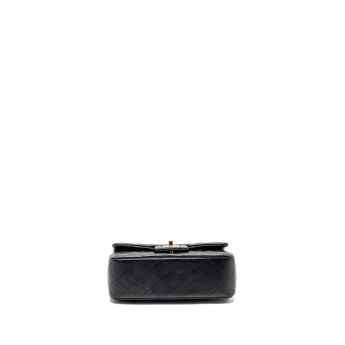 CHANEL TOP HANDLE MINI RECTANGULAR FLAP BAG LAMBSKIN BLACK LGHW (MICROCHIP)