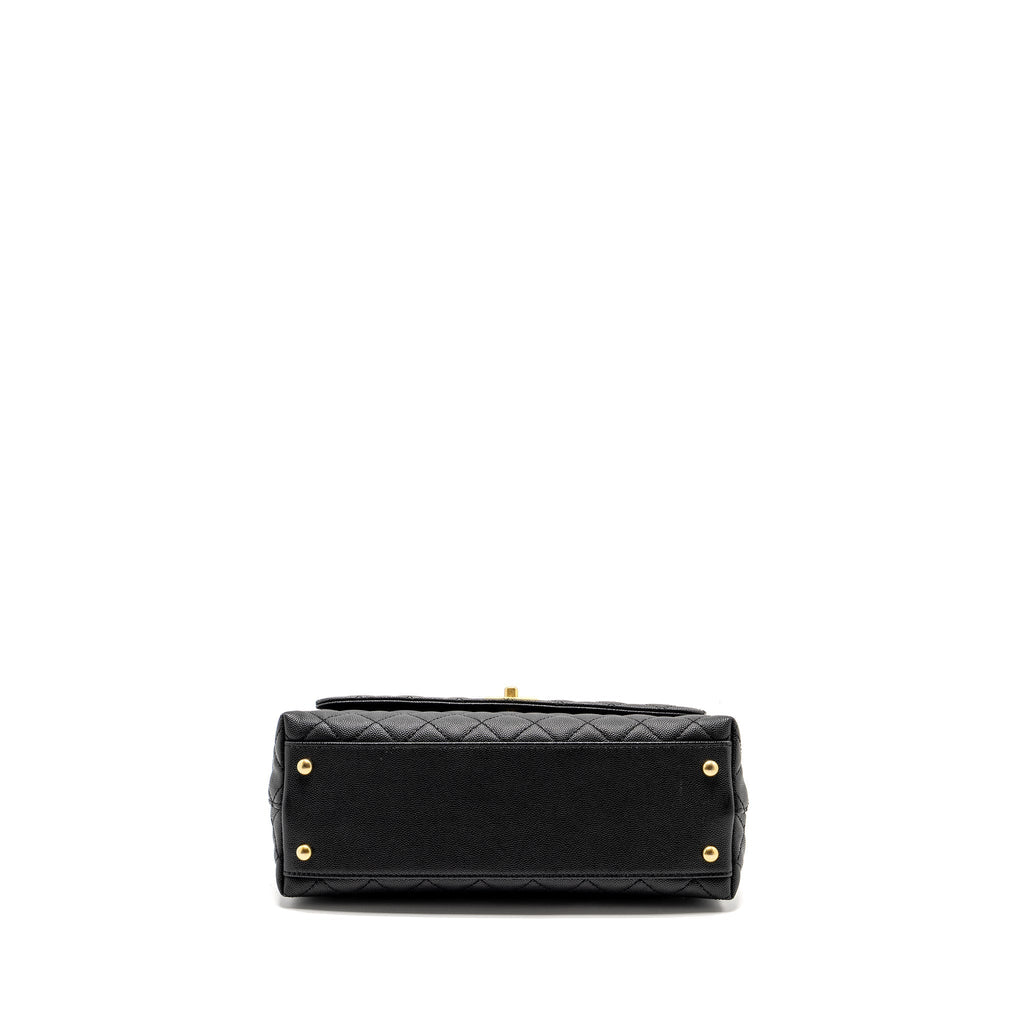CHANEL MEDIUM COCO HANDLE LIMITED EDITION CAVIAR BLACK GHW (MICROCHIP)