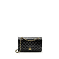 CHANEL MEDIUM CLASSIC DOUBLE FLAP BAG LAMBSKIN BLACK GHW (MICROCHIP)