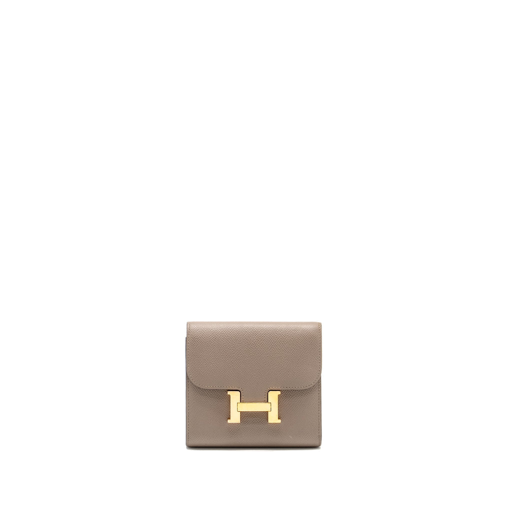 Hermes Constance Compact Wallet Epsom Gris Asphalte GHW