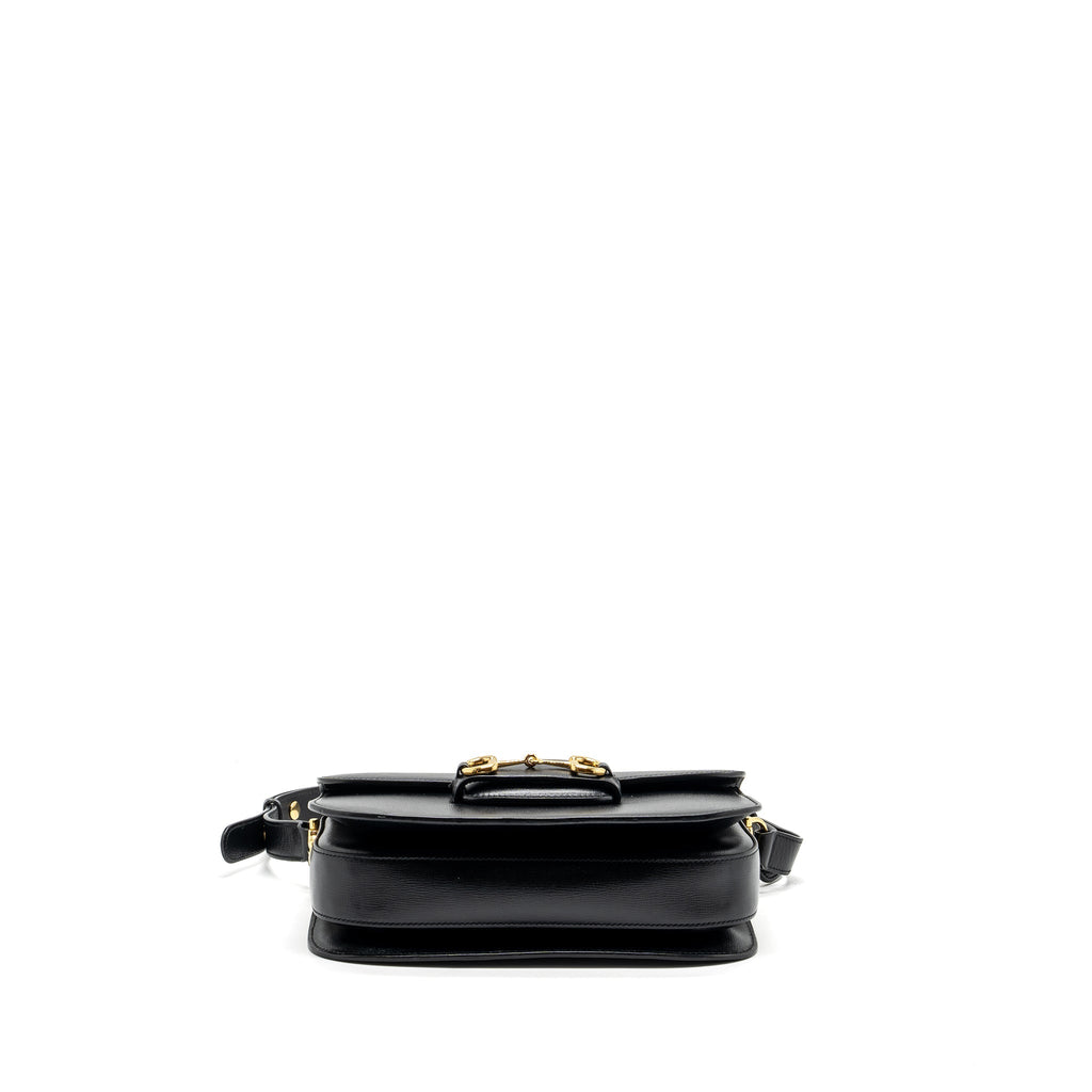 GUCCI HORSEBIT 1955 SHOULDER BAG LEATHER BLACK GHW