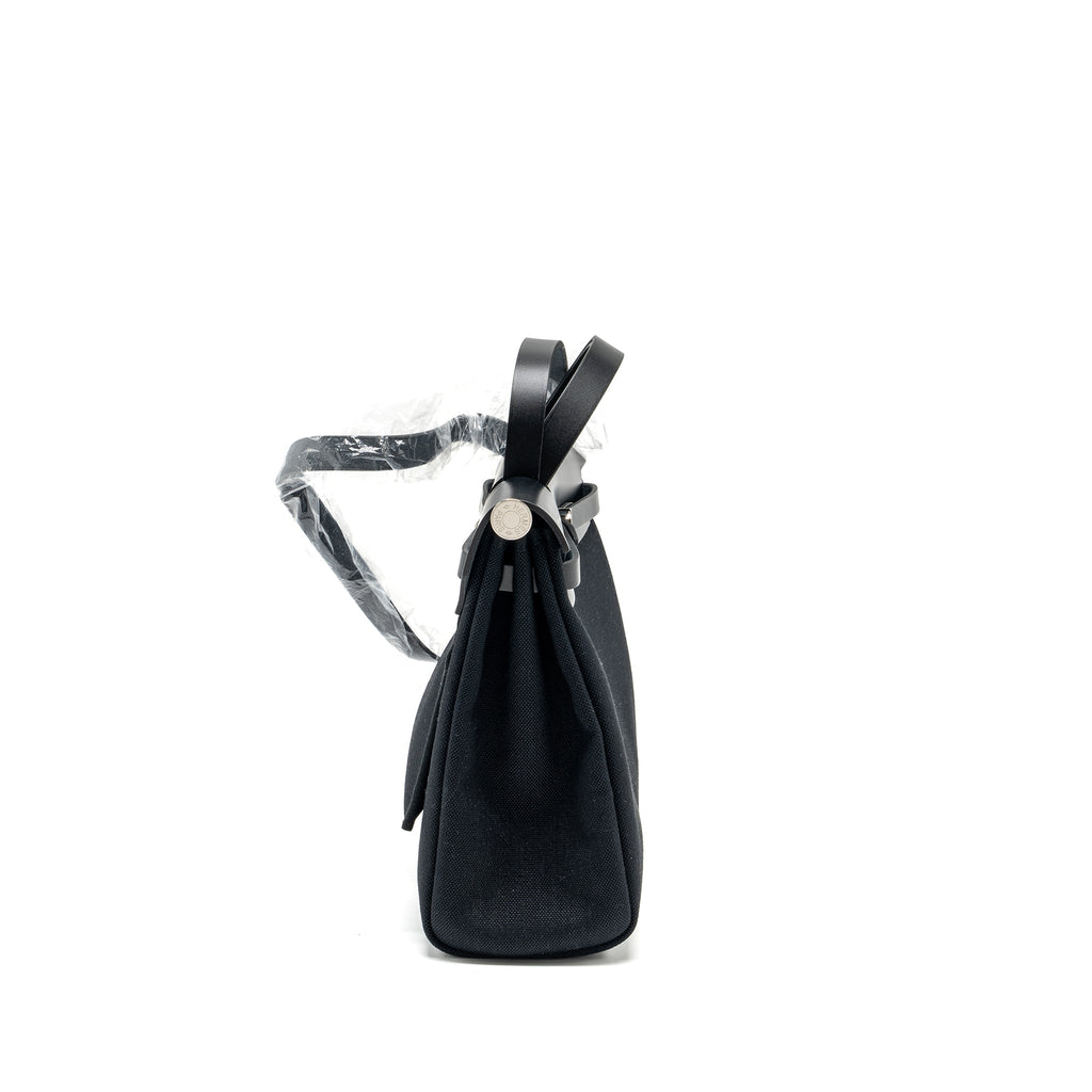 HERMES HERBAG 31 ZIP BAG CANVAS/HUNTER BLACK SHW