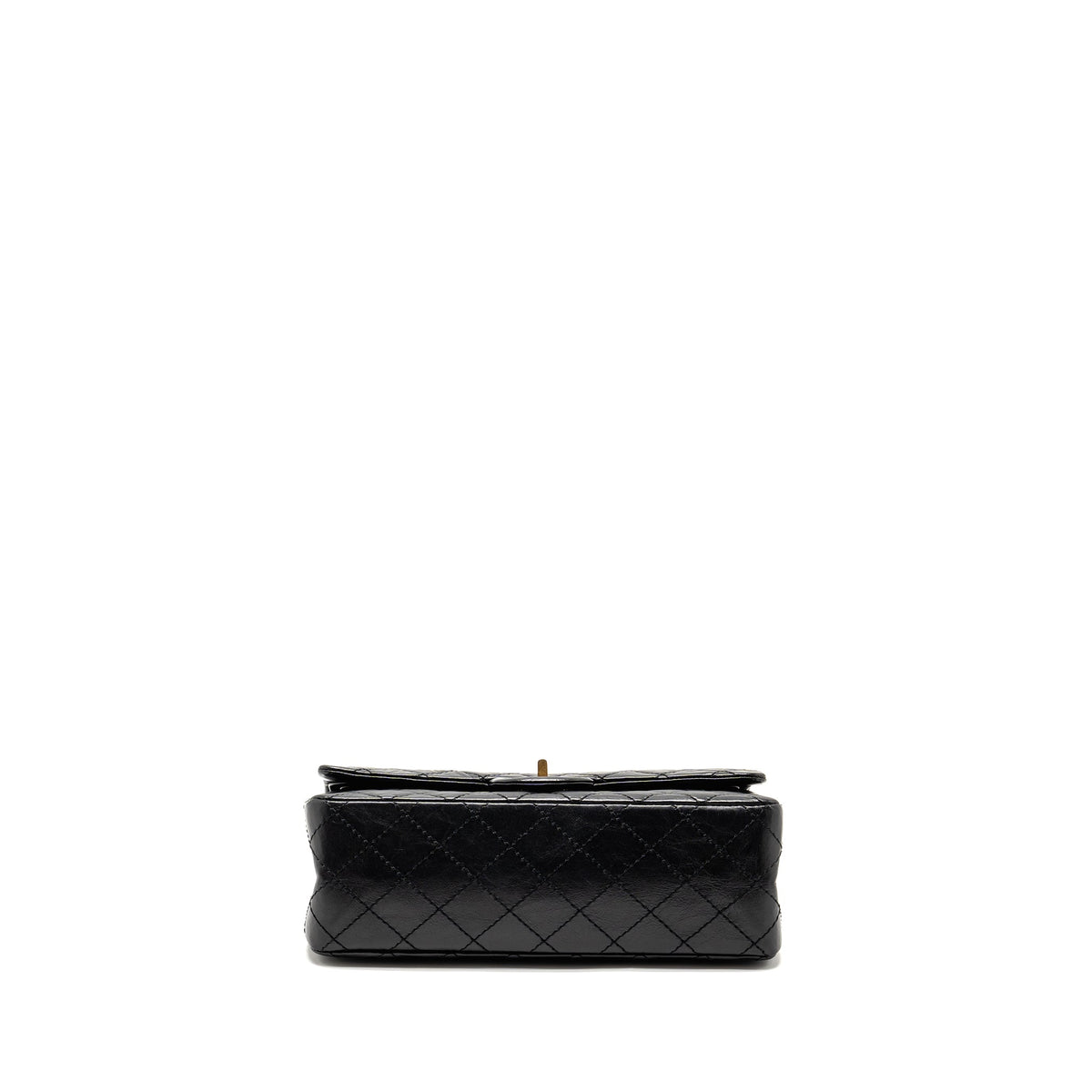 CHANEL SMALL 2.55 REISSUE DOUBLE FLAP BAG AGE CALFSKIN BLACK GHW