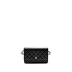 CHANEL CLASSIC WALLET ON CHAIN CAVIAR BLACK GHW (MICROCHIP)