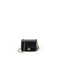 CHANEL PEARL CRUSH MINI SQUARE LAMBSKIN BLACK GHW (MICROCHIP)