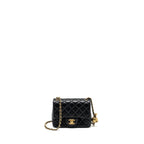 CHANEL PEARL CRUSH MINI SQUARE LAMBSKIN BLACK GHW (MICROCHIP)