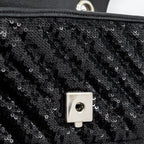 GUCCI MINI GG MARMONT MATELASSE BAG SEQUIN BLACK SHW