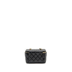 CHANEL PEARL CRUSH LONG VANITY CASE LAMBSKIN BLACK GHW (MICROCHIP)