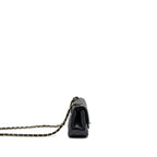 CHANEL MINI SQUARE FLAP BAG LAMBSKIN BLACK LGHW (MICROCHIP)