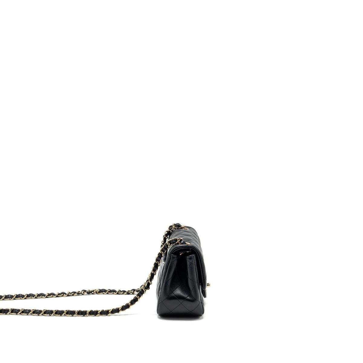 CHANEL MINI SQUARE FLAP BAG LAMBSKIN BLACK LGHW (MICROCHIP)