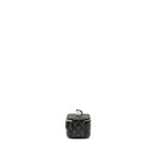 CHANEL SMALL VANITY CLUTCH WITH CHAIN CC PEARL CAVIAR BLACK LGHW