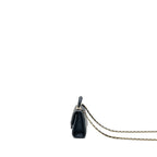 CHANEL TOP HANDLE MINI FLAP BAG PEARLY LAMBSKIN DARK BLUE LGHW(MICROCHIP)