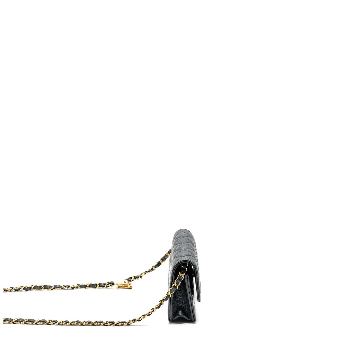 CHANEL MINI FLAP BAG WITH ADJUSTABLE CHAINS CAVIAR BLACK GHW(MICROCHIP)