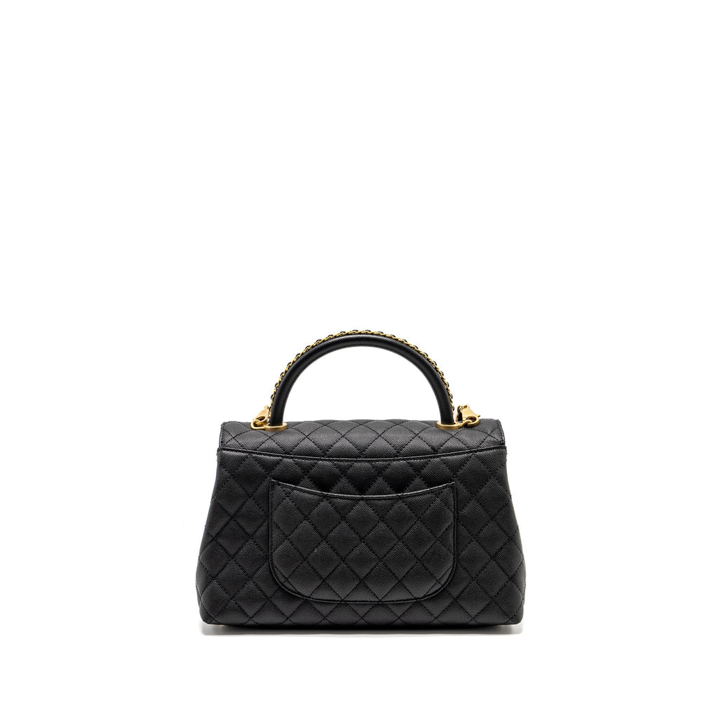 CHANEL MEDIUM COCO HANDLE LIMITED EDITION CAVIAR BLACK GHW (MICROCHIP)