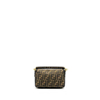 FENDI MINI BAGUETTE BAG FF JACQUARD FABRIC BROWN GHW