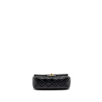 CHANEL PEARL CRUSH MINI RECTANGULAR FLAP BAG LAMBSKIN BLACK GHW (MICROCHIP)