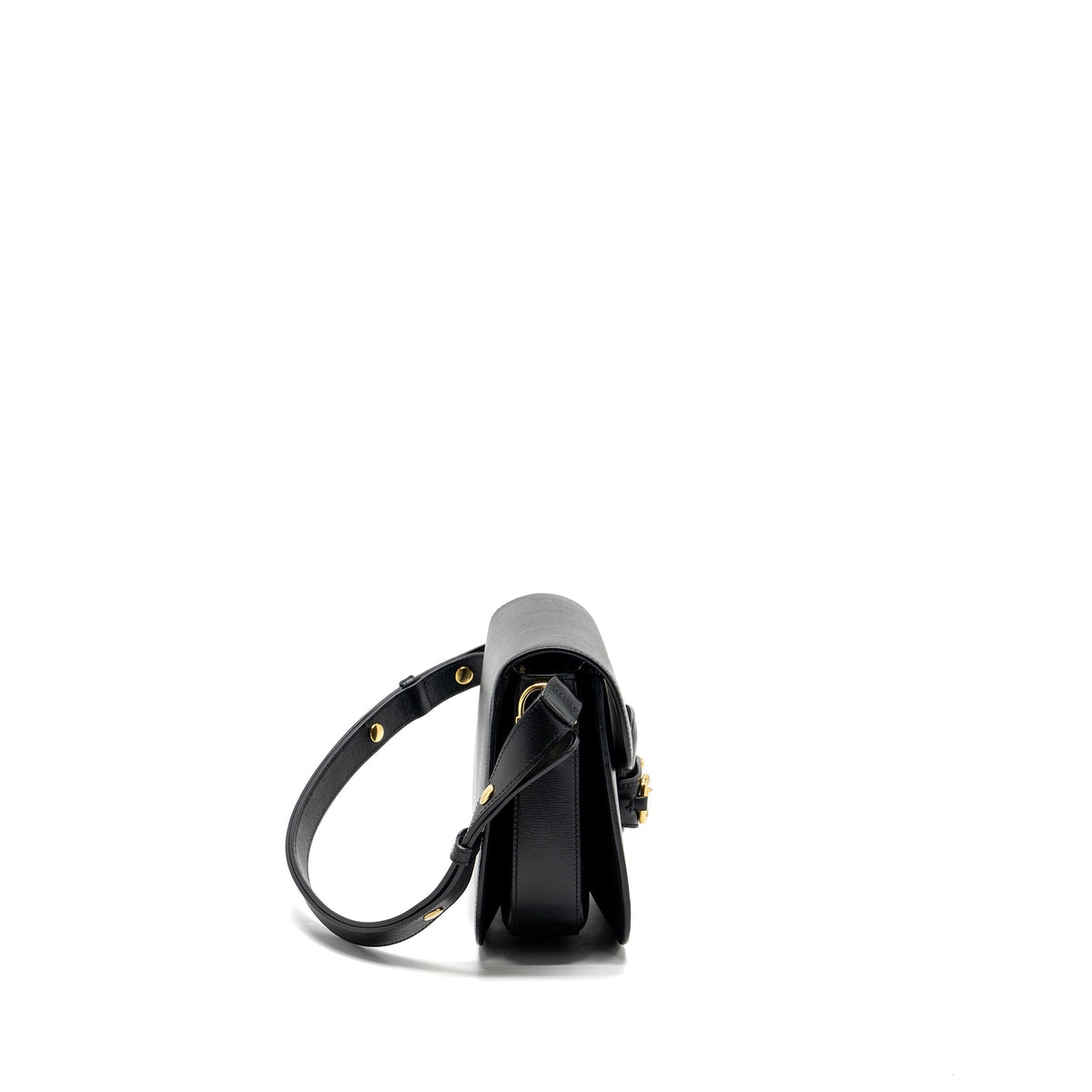 GUCCI HORSEBIT 1955 SHOULDER BAG LEATHER BLACK GHW