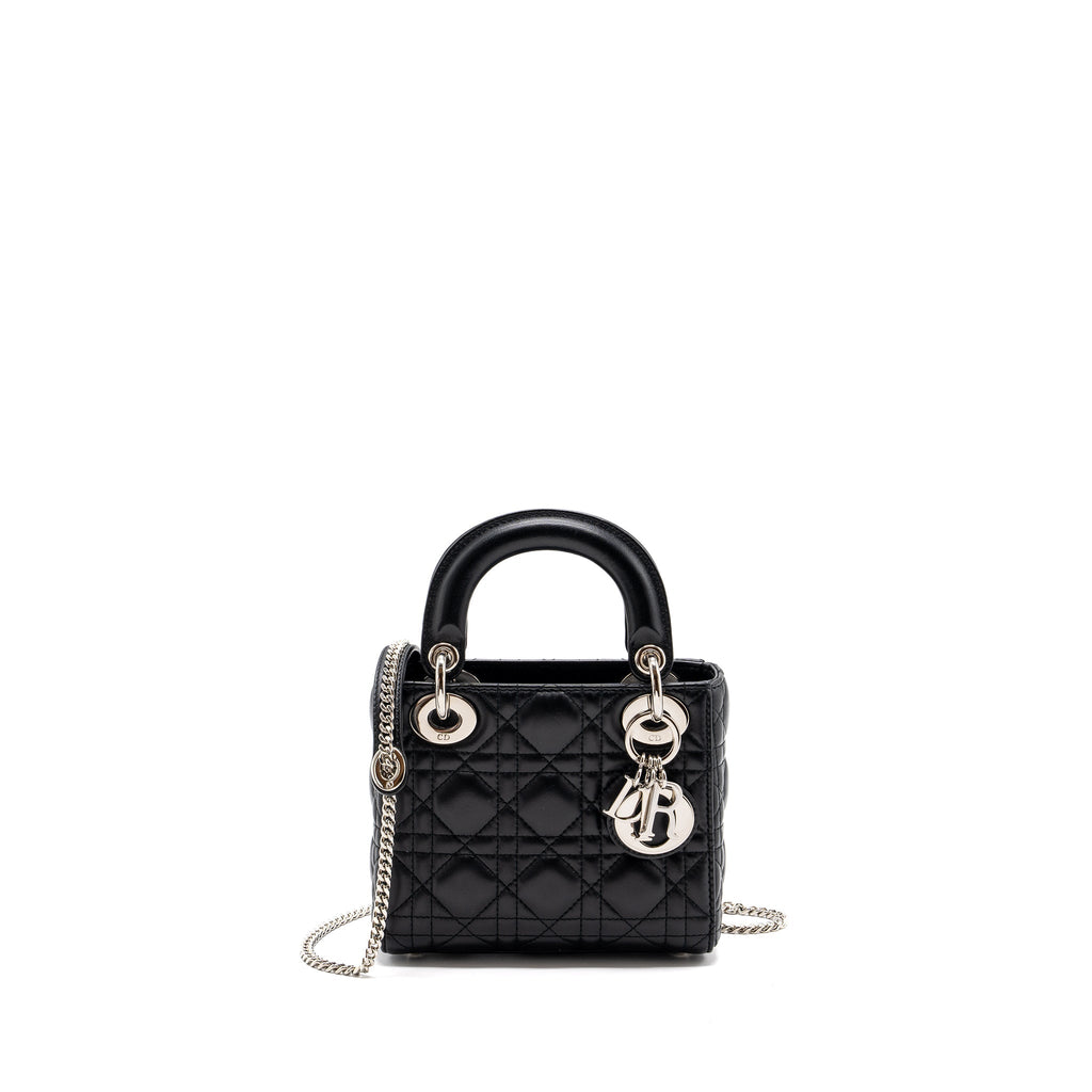 DIOR MINI LADY DIOR LAMBSKIN BLACK SHW