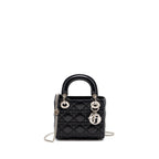 DIOR MINI LADY DIOR LAMBSKIN BLACK SHW