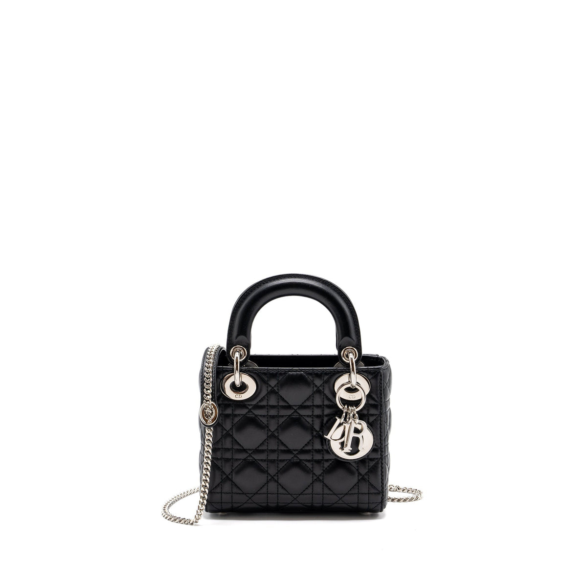 DIOR MINI LADY DIOR LAMBSKIN BLACK SHW