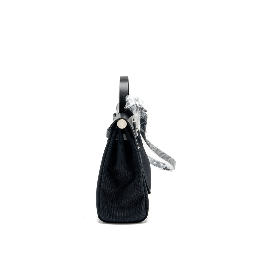 HERMES HERBAG 31 ZIP BAG CANVAS/HUNTER BLACK SHW