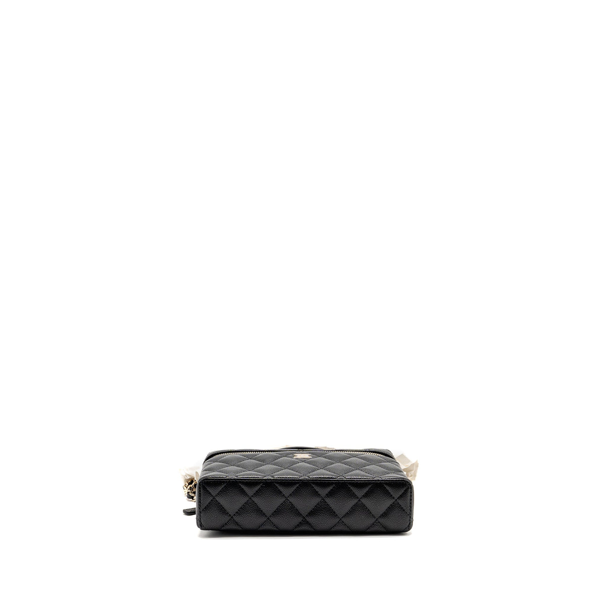 CHANEL 25P CC TOP HANDLE VANITY WITH CHAIN CAVIAR BLACK LGHW (MICROCHIP)
