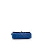 Chanel medium classic double flap bag satin blue GHW