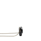 CHANEL DOUBLE POCKET WALLET ON CHAIN CAVIAR BLACK LGHW(MICROCHIP)