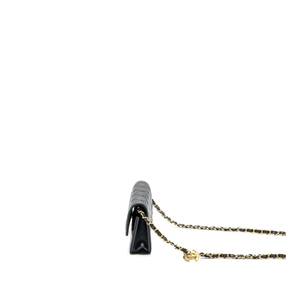 CHANEL MINI FLAP BAG WITH ADJUSTABLE CHAINS CAVIAR BLACK GHW(MICROCHIP)