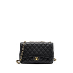 CHANEL CLASSIC JUMBO SINGLE FLAP BAG CAVIAR BLACK GHW