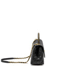 CHANEL MEDIUM COCO HANDLE LIMITED EDITION CAVIAR BLACK GHW (MICROCHIP)