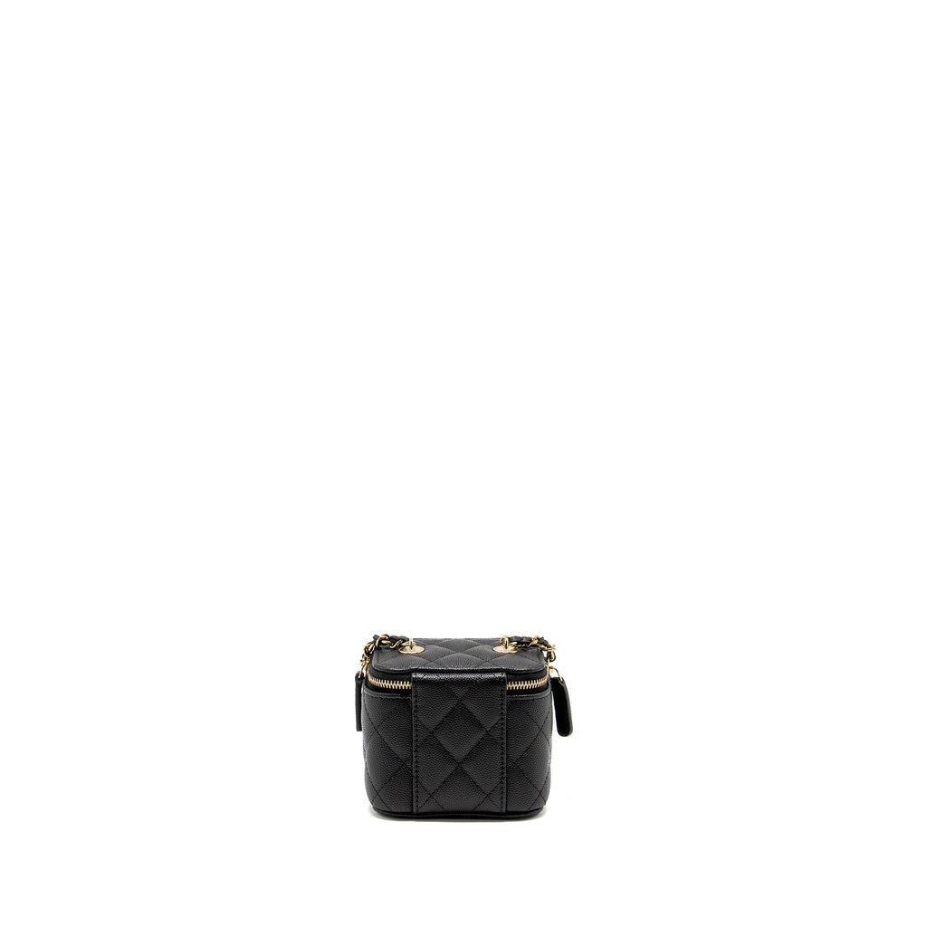 CHANEL MINI VANITY WITH CHAIN CAVIAR BLACK LGHW (MICROCHIP)