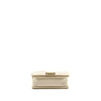 CHANEL SMALL BOY BAG CAVIAR WHITE LGHW