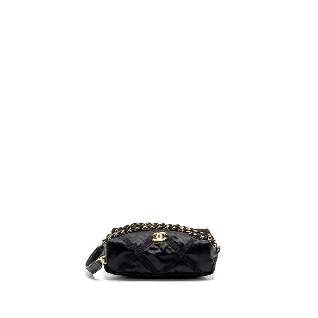 CHANEL 22P TRAVEL POUCH WITH SLEEP MASK NYLON BLACK GHW
