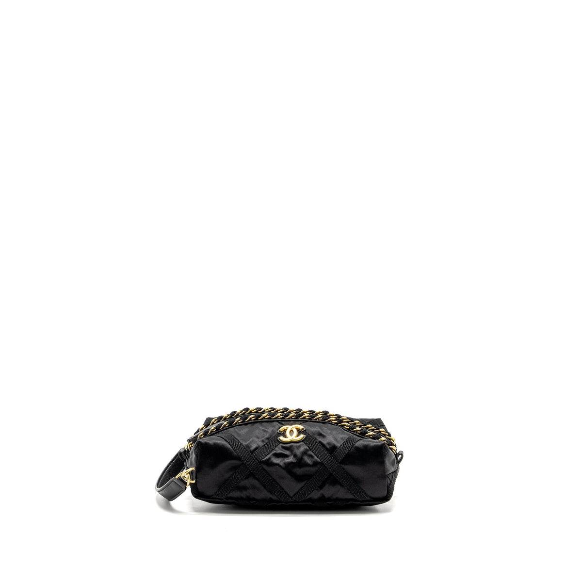 CHANEL 22P TRAVEL POUCH WITH SLEEP MASK NYLON BLACK GHW