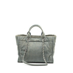 CHANEL DEAUVILLE SHOPPING TOTE BAG DENIM BLUE SHW (MICROCHIP)