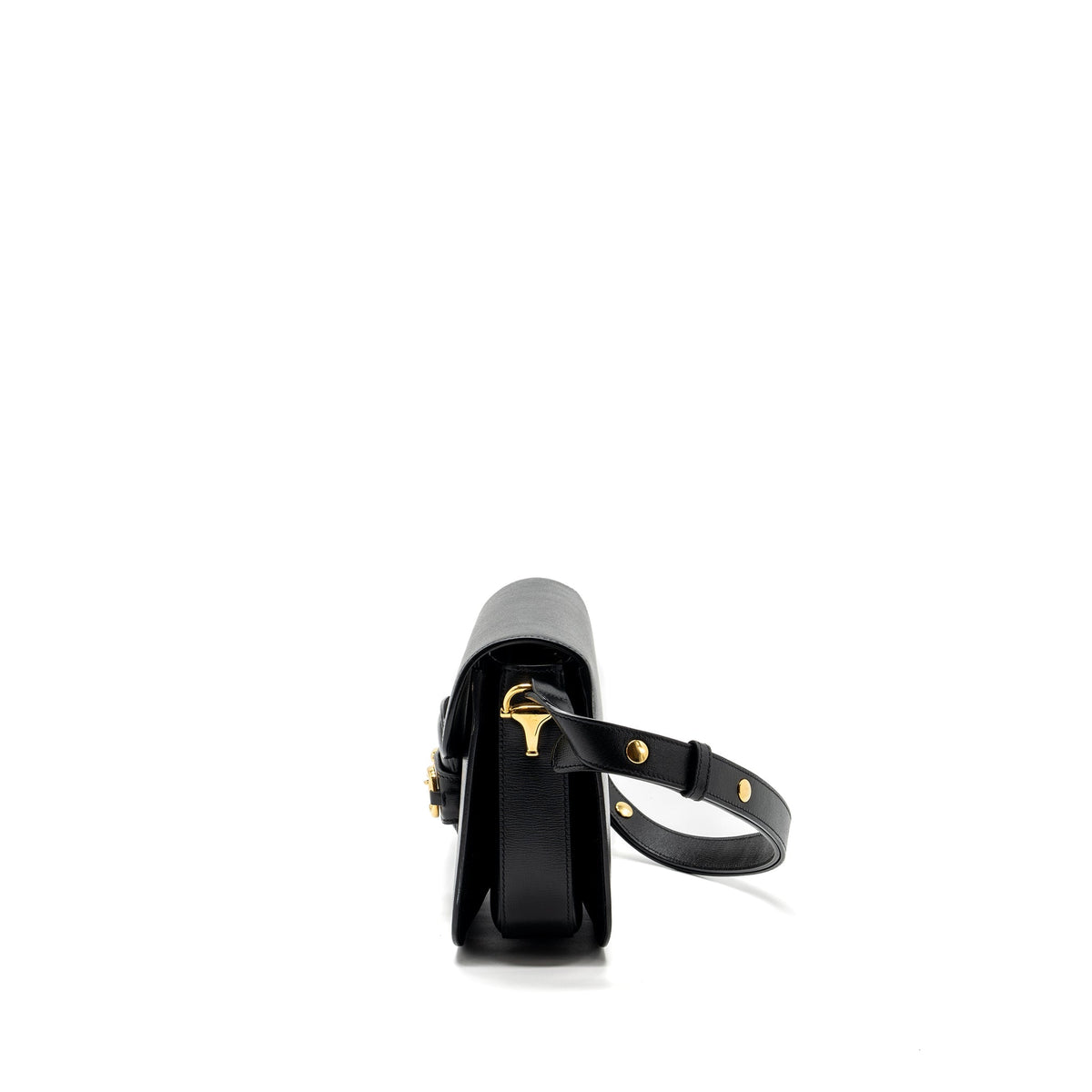 GUCCI HORSEBIT 1955 SHOULDER BAG LEATHER BLACK GHW