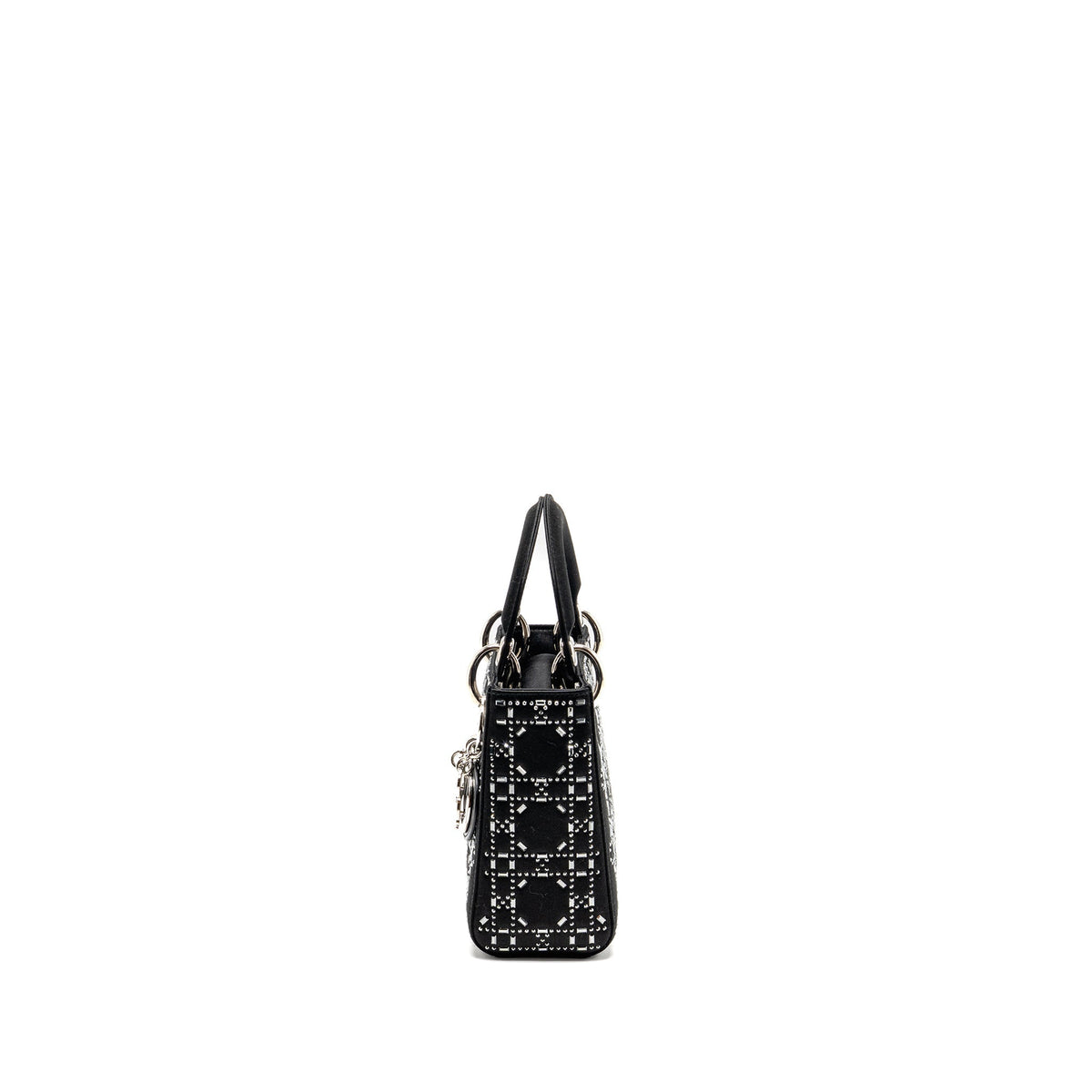DIOR MINI LADY DIOR SATIN CRYSTAL BLACK SHW