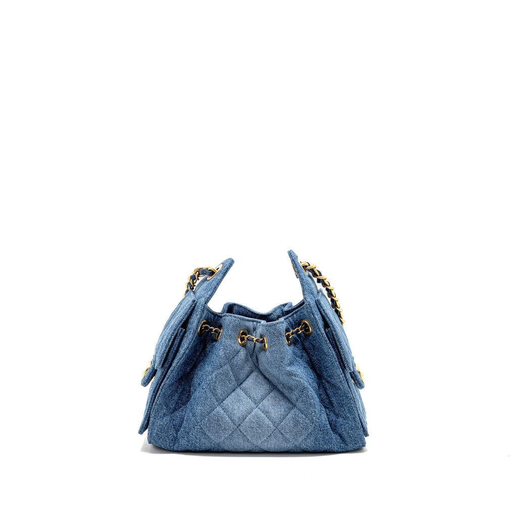 CHANEL MINI 25 BAG DENIM BLUE GHW (MICROCHIP)